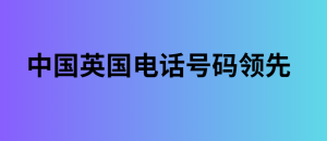 中国英国电话号码领先 