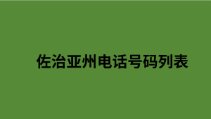 佐治亚州电话号码列表 